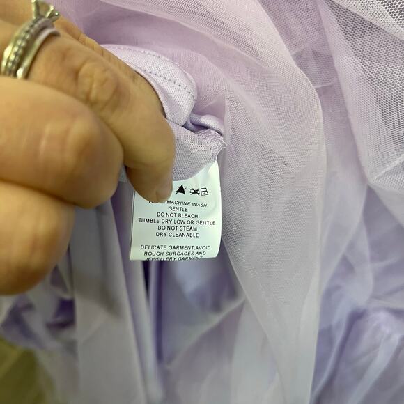 Showpo Jiraye Midi Dress Flutter Sleeve Tulle Plunge Lilac Sz 12 NWT - Picture 9 of 12